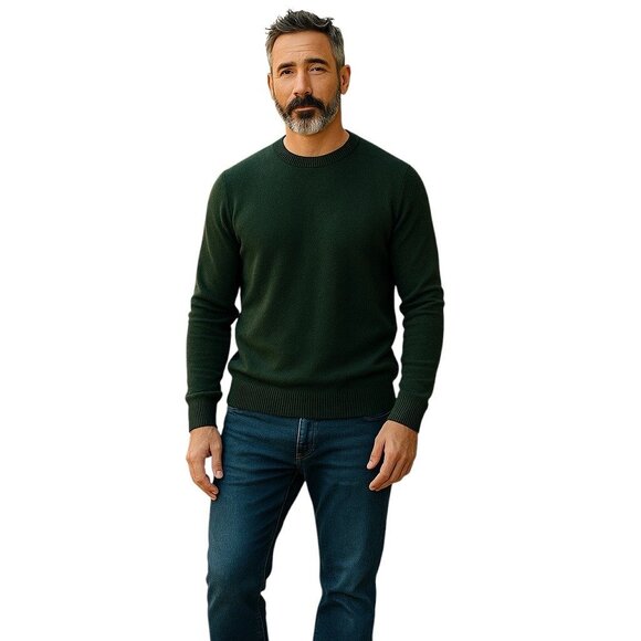 J.Crew Mercantile Wool Blend Crewneck Sweater Green Size M Fishermen Gorpcore - Picture 1 of 12